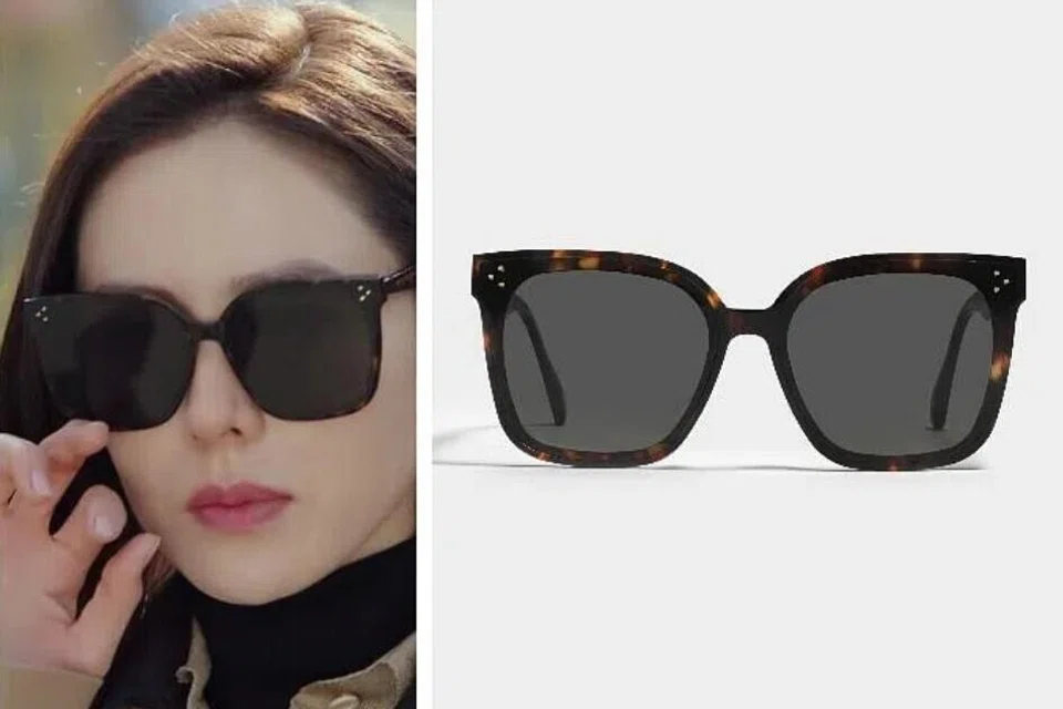 Son tampil dengan penuh keyakinan dengan memakai versi bingkai segi empat besar berwarna kulit kura-kura daripada Gentle Monster.