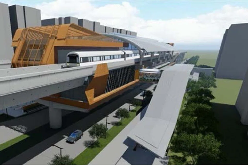 SEDANG DIBINA: Lakaran artis bagi Stesen MRT Jurong West di Laluan Jurong Region (JRL), yang dijangka dibuka secara berperingat mulai 2027.