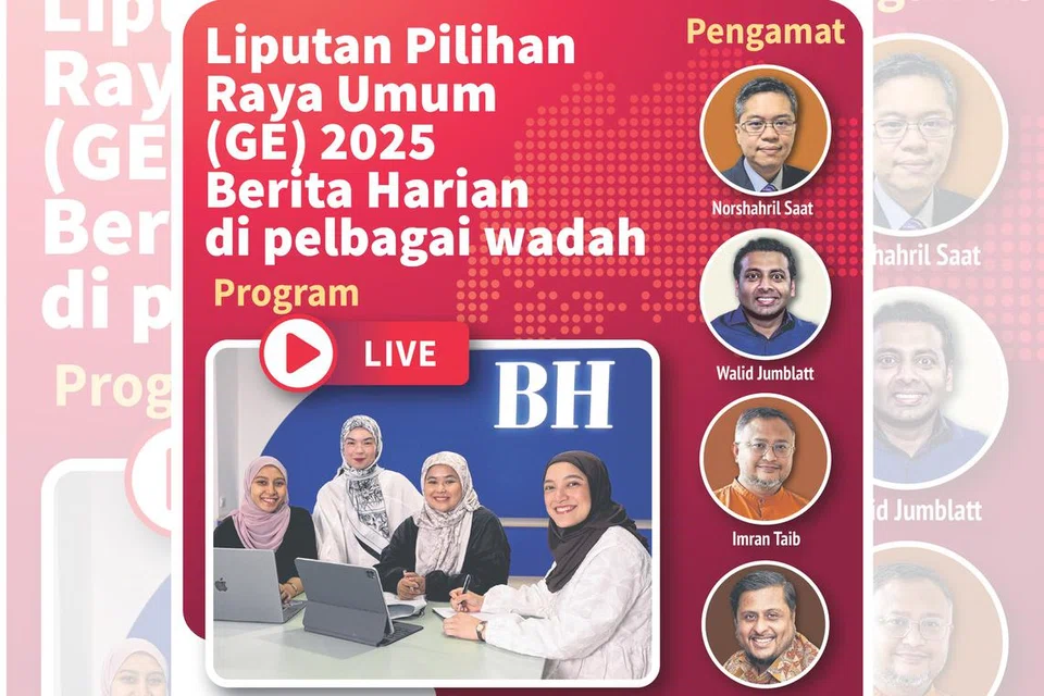 Program secara ‘Live’ di media sosial Berita Harian itu akan diterajui pengacara dari BH (foto utama, dari kiri) iaitu Koresponden, Nur Fathin Awalludin; Ketua Media Sosial, Siti Aisyah Nordin; Wartawan video, Ameerah Sallehuddin serta Penyampai dan Penerbit Podcast, Natasha Mustafa.