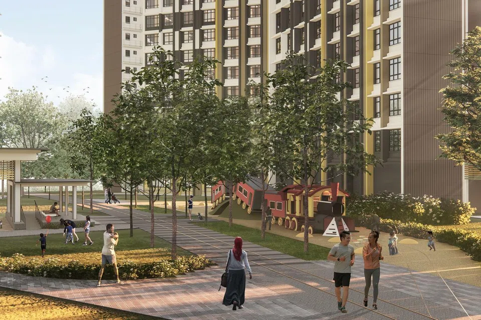 KEMUDAHAN BERDEKATAN: Bagi menyediakan kemudahan kepada penduduk, Lembaga Perumahan dan Pembangunan (HDB) berkata projek tersebut akan dilengkapi dengan kemudahan komersial baru seperti tempat makan dan pasar raya. Sebuah prasekolah dan pusat Rangkaian Penduduk (RN) juga akan disediakan.