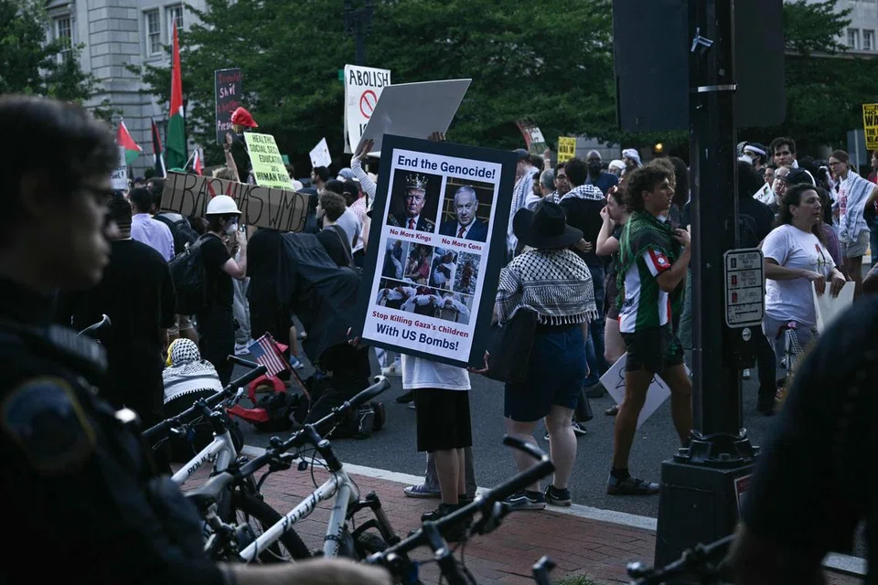 bantahan, benjamin netanyahu, donald trump