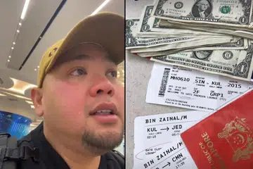 SYAK DIROMPAK SINDIKET: Ustaz Fizar menitiskan air mata ketika menceritakan pengalamannya hilang $10,000 wang tunai ketika dalam perjalanan ke luar negara.