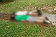 Mayat Encik Yee Boon Koo dan Cik Ooi Lee Chen ditemui dalam keadaan tertiarap di atas trek jogging. 