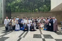 Kepulangan jemaah haji yang mengikuti pakej Noor 3 syarikat Noor Mohamad Services & Travel ke Singapura pada 2 Julai. 