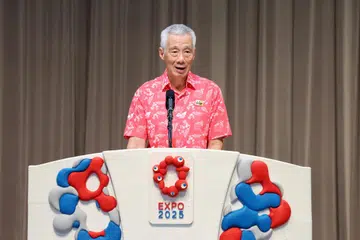 Menteri Kanan, Encik Lee Hsien Loong, berucap di Sambutan Hari Kebangsaan Singapura di Ekspo 2025 di Osaka, Jepun, pada 24 Ogos.