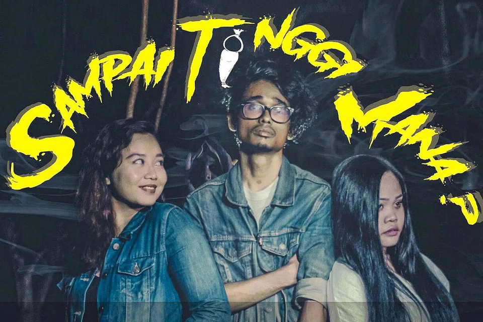 MESEJ ANTIDADAH: Pementasan 'Sampai Tinggi Mana' yang dilakonkan (dari kiri) Anna Khairyna Mohamed Khir, Mohd Hazryl Abdul Rahman dan Nurfilzah Izzati Noordin bertujuan menyampaikan mesej antidadah dalam bentuk muzikal seram-komedi. - Foto ARAS PRODUCTION