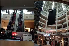 PUSAT BEL-BELAH TERJEJAS: Imej yang tular di media sosial mengenai gangguan bekalan elektrik yang dirakam oleh pelanggan di pusat beli-belah Suria KLCC kelmarin. - Foto MWNKENOBI/TWITTER