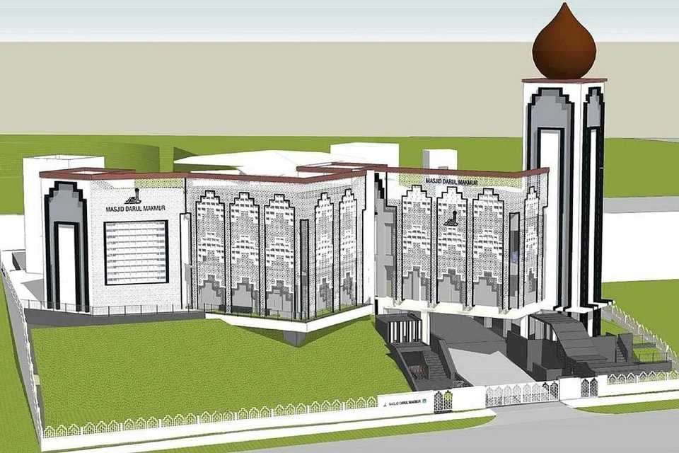 LAKARAN PELUKIS UNTUK PROJEK PENINGKATAN MASJID: Masjid Darul Makmur bakal memulakan projek peningkatannya pada suku pertama tahun depan. - Foto-foto MASJID DARUL MAKMUR