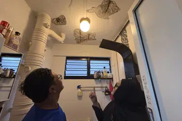 Cik Nurifah Abdul Manap dan Encik Azahari Ali khuatir jika ada lagi bahagian terjejas di siling tandas dan ia mungkin merekah dan jatuh menghempap penghuni rumah.