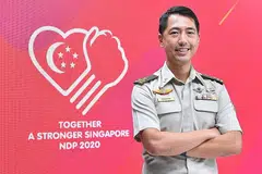 SUASANA BERBEZA: Pegawai Jawatankuasa Eksekutif NDP2020, Brigadier-Jeneral (BG) Frederick Choo, bersama tema, logo dan konsep perbarisan tahun ini. - Foto JAWATANKUASA EKSEKUTIF NDP 2020.