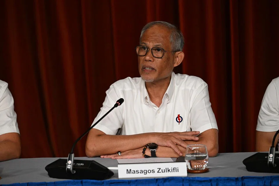 Menteri Bertanggungjawab bagi Ehwal Masyarakat Islam, Encik Masagos Zulkifli Masagos Mohamad, di sidang media Parti Tindakan Rakyat (PAP) menyusuli pengumuman keputusan Pilihan Raya Umum 2025 (GE2025) pada awal pagi 4 Mei di The Treasury.