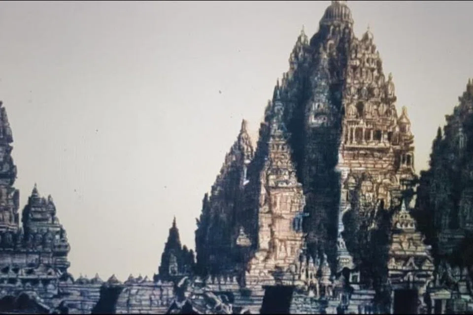 HASIL TANGAN PELUKIS: ‘Roro Jonggrang Prambanan’, menggunakan pastel. 