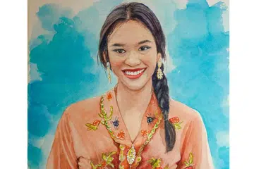 AYU: Lukisan berjudul 'Malay Lass in Intricate Kebaya' hasil tangan Yusoff Abdul Latiff - Foto KAMAL ARTS