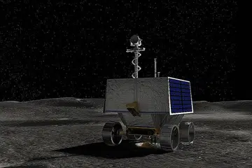 CARI AIR SALJI: Ilustrasi robot perayau Viper yang dirancang dihantar ke bulan oleh Nasa untuk mengesahkan kewujudan air salji di bawah permukaan. - Foto AFP