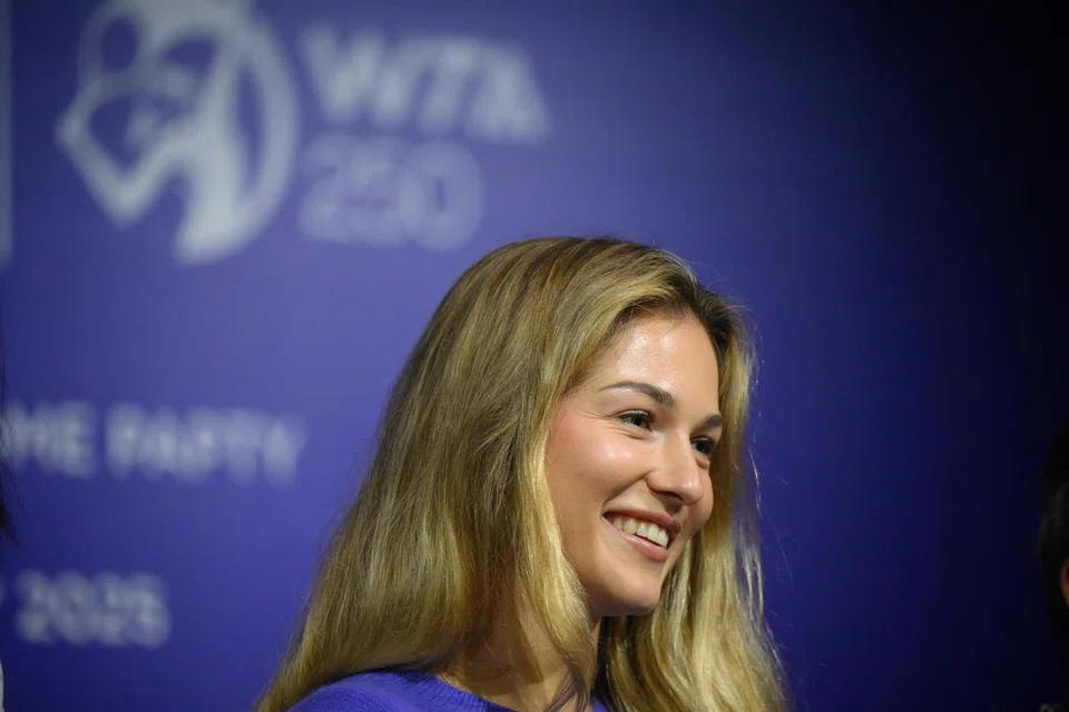 Anna Kalinskaya dari Russia di Majlis Sambutan Pemain Kejohanan Tenis Singapura 2025 yang diadakan di Hilton Orchard pada 26 Januari.