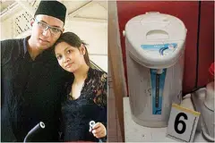 SIMBAH AIR PANAS: Azlin Arujunah dan Ridzuan Mega Abdul Rahman. Pasangan ini menyimbah air panas ke tubuh anak lelaki itu empat kali antara 15 Oktober dengan 22 Oktober 2016. - FOTO: DOKUMEN MAHKAMAH, FACEBOOK