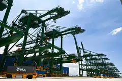 PSA, Cosco, perkapalan, Pelabuhan Tuas 