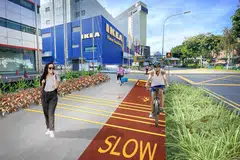 Satu ilustrasi yang menggambarkan laluan berbasikal baru yang akan dibina di Bukit Merah, sepanjang Alexandra Road.