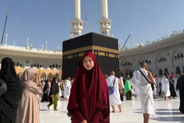 Cik Husna Hussain di Makkah, Arab Saudi.