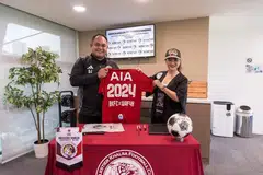 Naib Pengerusi, Kelab Bola Sepak Balestier Khalsa, Darwin Jalil (kiri); dan Presiden, Walking Football4Health Global (Waf4H), Dee Dee Ayra Salle, berharap kerjasama dua pihak itu akan meningkatkan kesedaran tentang manfaat bola sepak berjalan dan potensinya menyatukan masyarakat dan keluarga serta menyemarakkan lagi bola sepak Singapura.