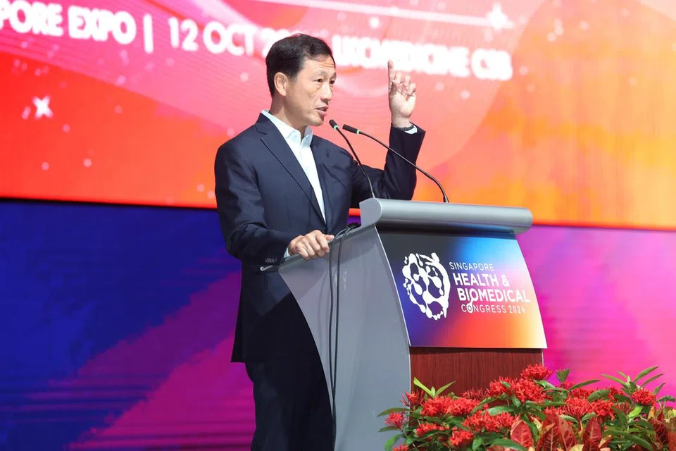 Menteri Kesihatan, Encik Ong Ye Kung, berucap semasa majlis perasmian Kongres Kesihatan dan Bioperubatan Singapura ke-22 di Singapore Expo, pada 10 Oktober.