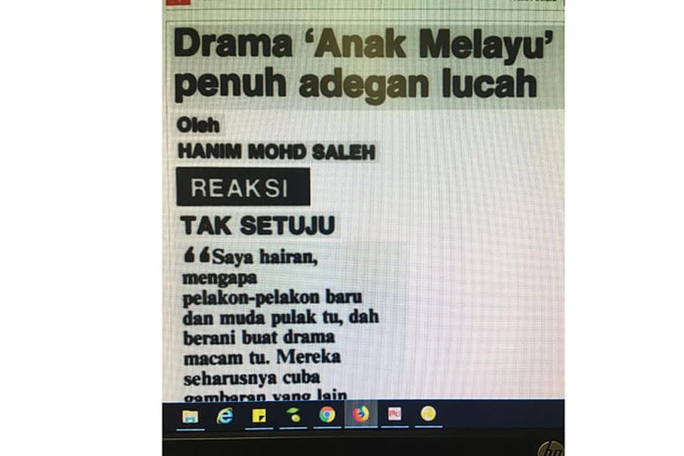 IMBAS SEMULA: Keratan laporan di akhbar Berita Harian susulan pementasan 'Anak Melayu' pada Mac 1992. - Foto BERITA HARIAN