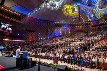Perdana Menteri Malaysia, Datuk Seri Anwar Ibrahim, menyampaikan ucapan pada sambutan Hari Pekerja 2024 di Putrajaya pada 1 Mei.