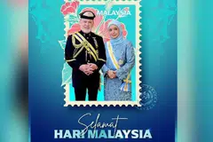 Yang di-Pertuan Agong, Sultan Ibrahim, dan Raja Permaisuri Agong, Raja Zarith Sofiah, menzahirkan ucapan Selamat Hari Malaysia.