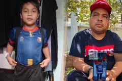 bapa, anak, hilang, longkang