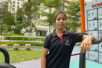 YANG PERTAMA: Heba adalah atlet gusti pertama yang mengikuti program Sekolah Sukan Singapura. - Foto ihsan HEBA LUTFINA