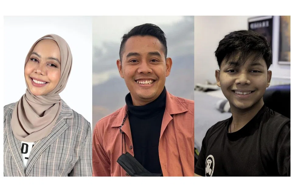 Pasukan Booku turut terdiri daripada tiga anak muda, (dari kiri) Amyrah Mustafa, Reedduwan Seherzan dan Huzair Mustafa, yang memberi sokongan wadah dan menyumbang kepada aspek penceritaan daripada sudut berbeza. 