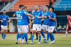 Pemain Lion City Sailors meraikan kemenangan ke atas Balestier Khalsa dalam satu perlawanan Liga Perdana Singapura pada 23 Februari. 
