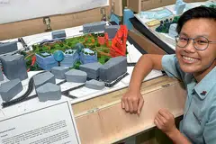 KREATIVITI MENGALIR TANPA SEKATAN: Walaupun bukan pelajar seni bina atau perancangan bandar, pasukan 10 pelajar dari Institut Millennia, yang termasuk Cik Yasmin Mohd Sani, muncul sebagai antara tiga pasukan terbaik dalam Cabaran bagi Bandar dan Pembinaan Alam Sekitar (Cube) 2016 anjuran URA. - Foto KHALID BABA