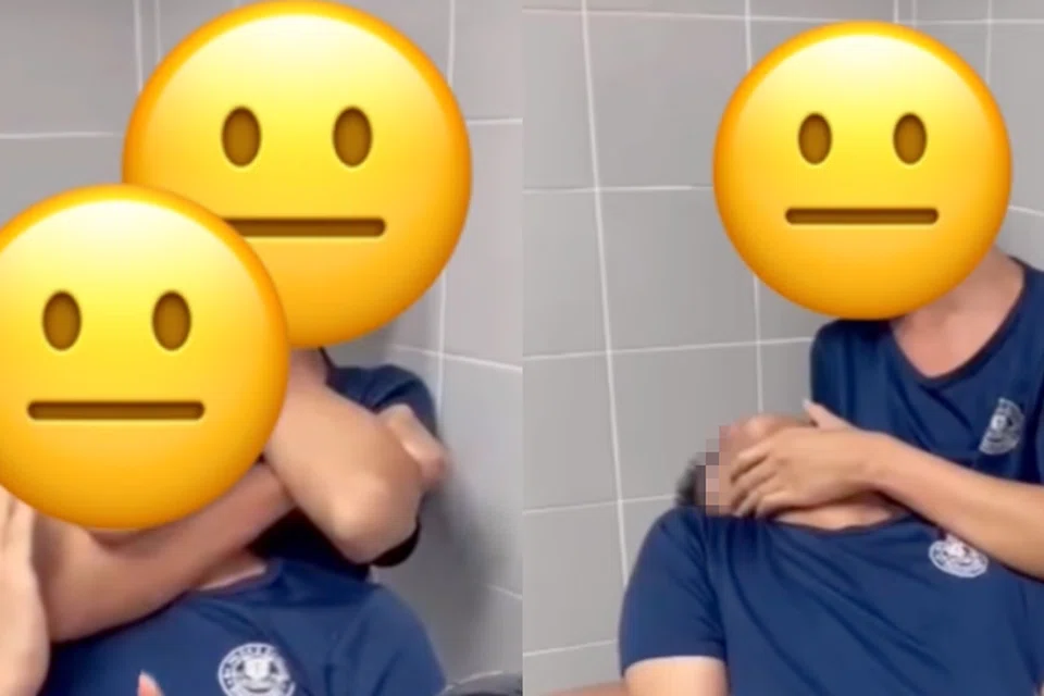 Seorang budak lelaki remaja kelihatan dicekik oleh kawannya dalam satu permainan merbahaya yang berisiko tinggi.