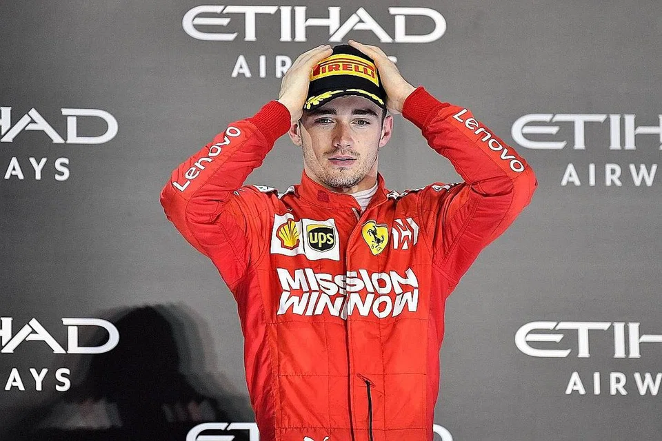 POTENSI BESAR: Pemandu muda Ferrari, Charles Leclerc, meraikan kejayaan menaiki podium di akhir Grand Prix Abu Dhabi musim lalu. - Foto AFP
