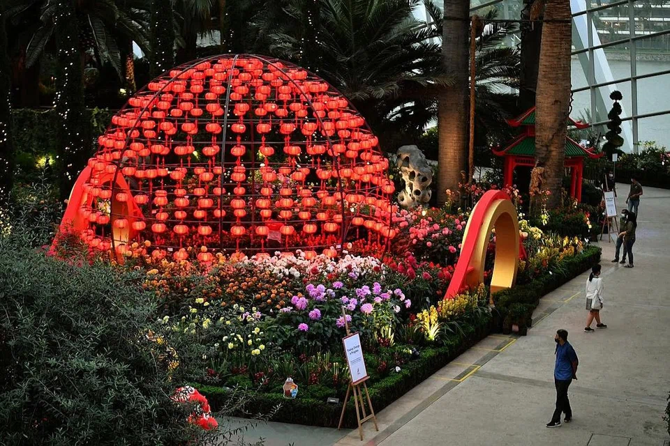 PAMERAN SEMPENA TAHUN BARU CINA: Pameran bunga Dahlia Dreams di Gardens by the Bay berlangsung hingga 20 Februari. - Foto BH oleh DESMOND WEE