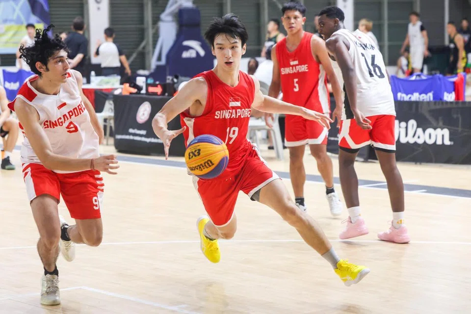 Pasukan Singapura semasa latihan bagi Piala Asia 3x3 Fiba 2026.