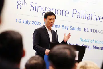UMUMKAN PERUBAHAN: Menteri Kesihatan, Encik Ong Ye Kung, telah mengumumkan beberapa perubahan termasuk dalam sokongan pembiayaan bagi penjagaan paliatif semasa menyampaikan ucapan di Persidangan Penjagaan Paliatif Singapura ke-8 di Pusat Konvensyen dan Ekspo Sands.