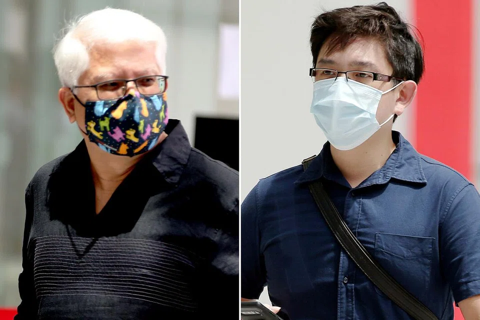 SEBABKAN KEMATIAN: Ryan Xavier Tay Seet Choong (kanan) dan bapa tirinya Lawrence Lim Peck Beng (kiri) tidak tahan kerap diganggu Encik Shawn Ignatius Rodrigues dan menyerangnya sebanyak lapan kali antara 2015 dengan 2016 sehingga membawa maut. - Foto-foto BH oleh WONG KWAI CHOW