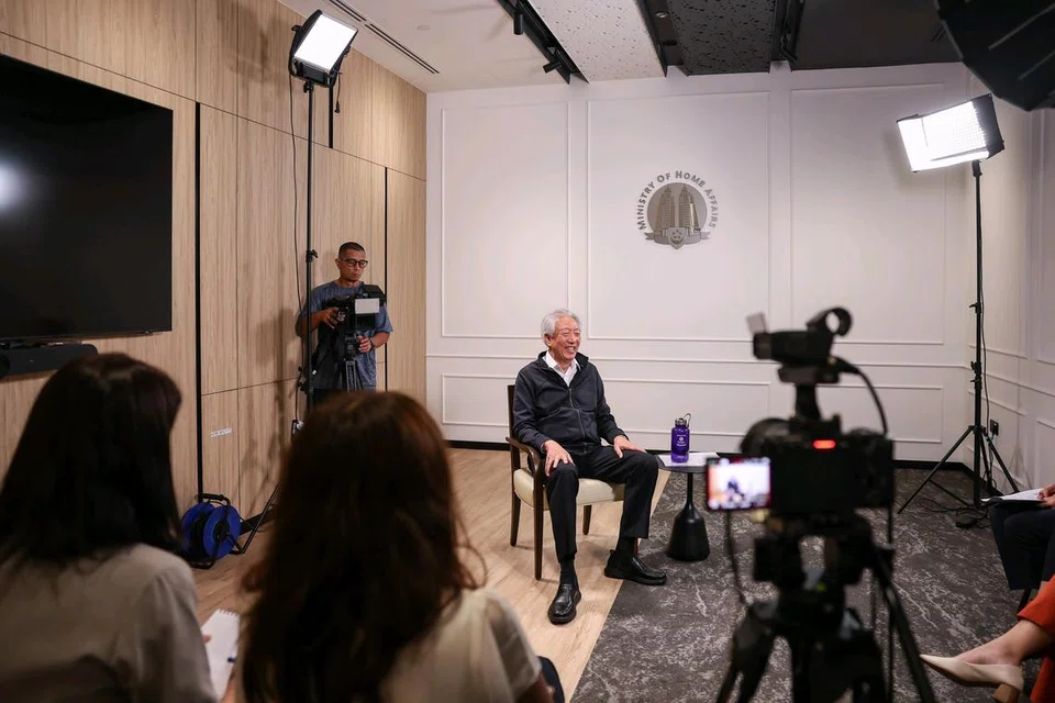 Menteri Kanan, Encik Teo Chee Hean, yang juga Menteri Penyelaras bagi Keselamatan Negara, dalam wawancara terakhirnya selaku penjawat politik di Kementerian Ehwal Dalam Negeri (MHA) pada 20 Mei.