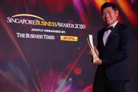 Ketua Pegawai Eksekutif (CEO) Kumpulan Grab, Anthony Tan, Tokoh Perniagaan Terbaik, Anugerah Perniagaan Singapura (SBA) ke-41.