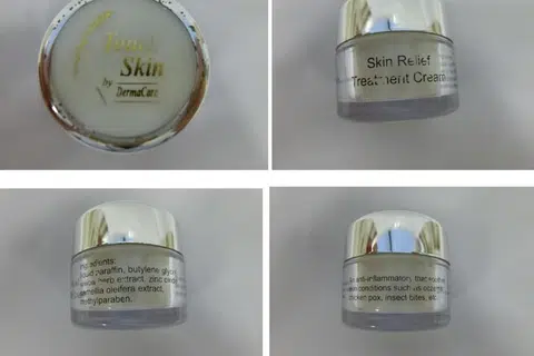 Ujian Penguasa Sains Kesihatan (HSA) mendedahkan bahawa krim, ‘Touch Skin by Dermacare Skin Relief Treatment’, mengandungi sejenis steroid berbahaya iaitu ‘betamethasone valerate’, yang harus digunakan di bawah pengawasan doktor.