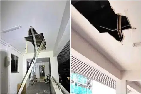 batang besi jatuh