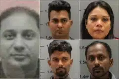 PASPORT PALSU: Warga Malaysia, Jagathes Kumar Koil Pillai, dipenjara kerana bantu empat warga Sri Lanka (mengikut putaran jam dari atas, kanan) Suresh Sutharshiny, Kalaichandran Vinothan, Kajenthiran Kajeepan dan Krishnapillai Navaraj mendapatkan pasport Malaysia yang palsu.