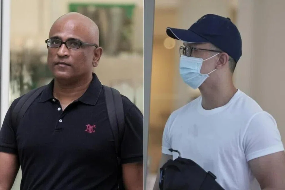Shawn Loo Zhi Jian (kanan) didakwa mengatur satu pertemuan bersama Encik M. Ravi untuk ambil methamphetamine di sebuah flat di Upper Boon Keng Road pada 24 Disember.