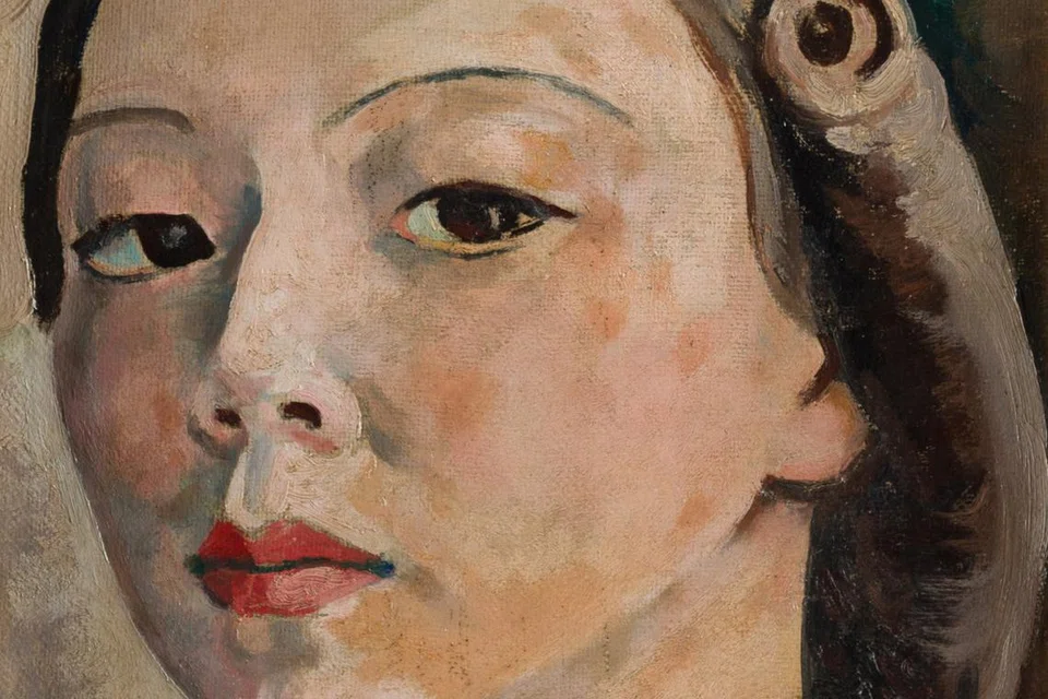 Georgette Chen, Potret diri, 1946. Cat miyak di atas kanvas, 22.5 x 17.5 cm. Hadiah Yayasan Lee. Koleksi Geleri Nasional Singapura.