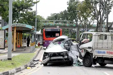 PEMANDU MAUT: Kemalangan berlaku di persimpangan Ang Mo Kio Avenue 5 dan Ang Mo Kio Industrial Park 2.