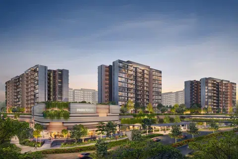 Lakaran artis menunjukkan Parktown Residence, satu pembangunan kondominium dengan pajakan 99 tahun yang akan menempatkan 1,193 unit di 12 blok. 