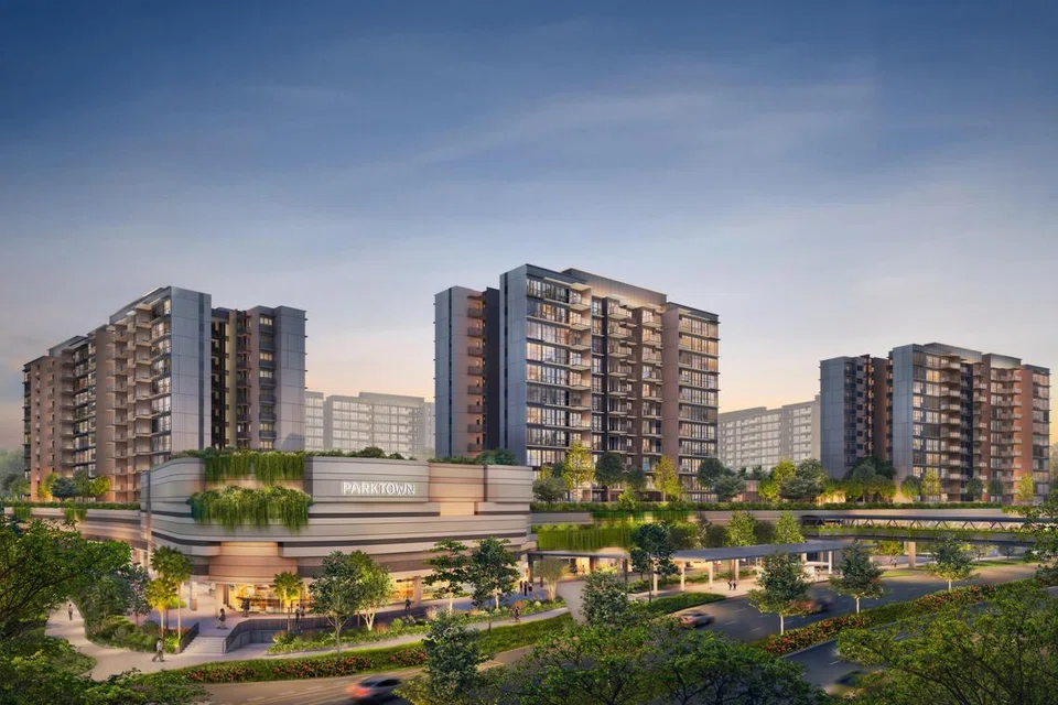 Lakaran artis menunjukkan Parktown Residence, satu pembangunan kondominium dengan pajakan 99 tahun yang akan menempatkan 1,193 unit di 12 blok. 