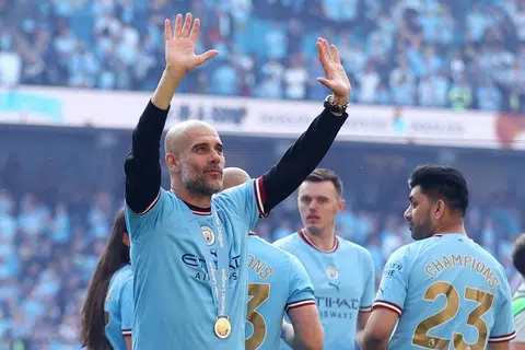 PENGURUS TERBAIK: Pep Guardiola telah dinamakan sebagai pengurus terbaik di England bagi 2023 oleh Persatuan Pengurus-Pengurus Liga (LMA).